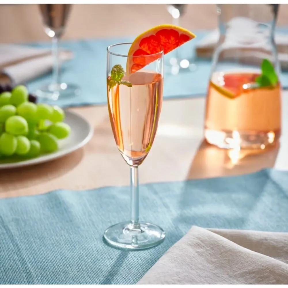 Champagne flute clear glass, 5 oz/15 cl 18 pieces
